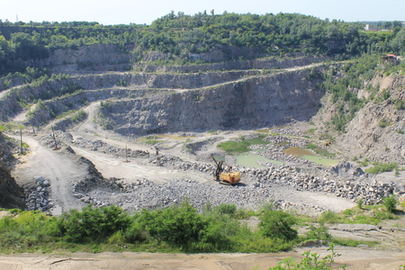 Extraction of mineral resources in the quarryの写真素材
