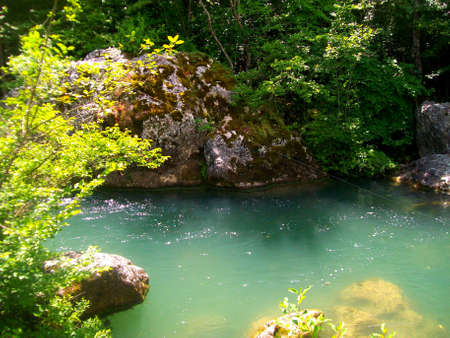 Black river canyon in Crimeaの写真素材