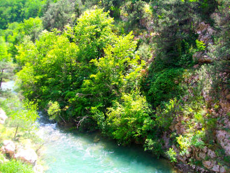 Black river canyon in Crimeaの写真素材