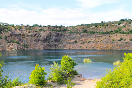 Lake at abandoned quarryの写真素材