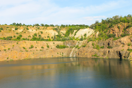 Lake at abandoned quarryの写真素材