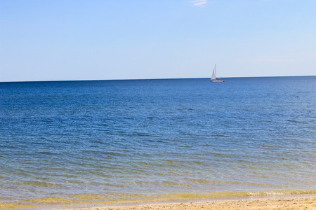 Sailboat in the Black seaの写真素材