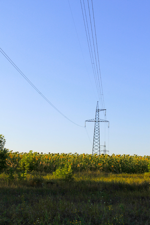High voltage power towerの写真素材
