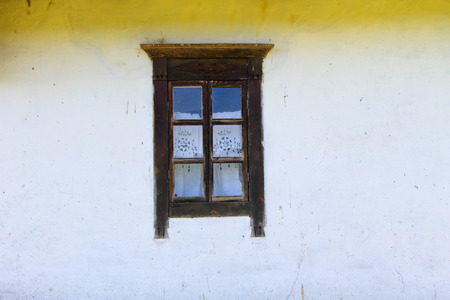 Detail of a window of  ukrainian ethnic rural houseの写真素材