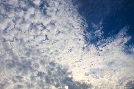 White clouds in the blue sky