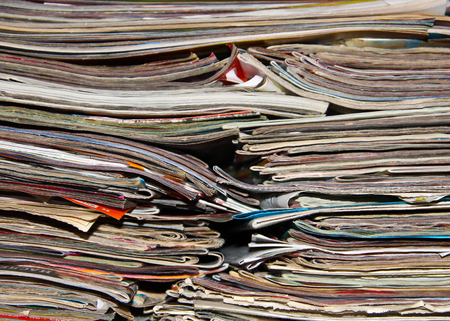 Stack of the old journals for backgroundの写真素材