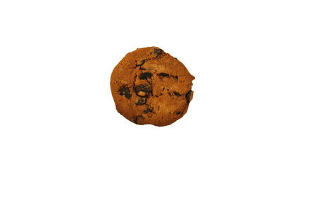 Chocolate chip cookie isolated on the white backgroundの写真素材