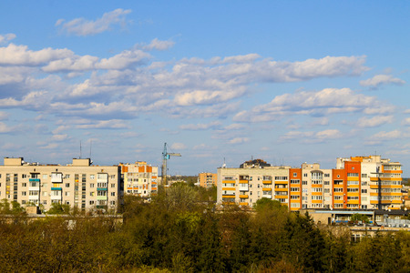 Aerial view on the city Kremenchug in Ukraine