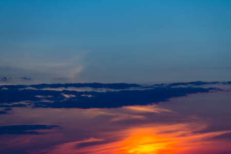 Beautiful orange sunset sky. Natural backgroundの写真素材