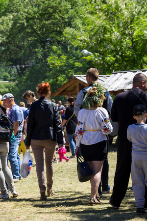 Kremenchug, Ukraine - June 3, 2017: Unidentified people during Strawberry festivalのeditorial素材