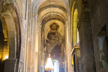 Interior of the Svetitskhoveli Cathedral in Mtskheta, Georgiaのeditorial素材