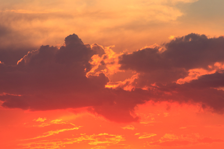 Beautiful orange sunset sky. Natural backgroundの写真素材