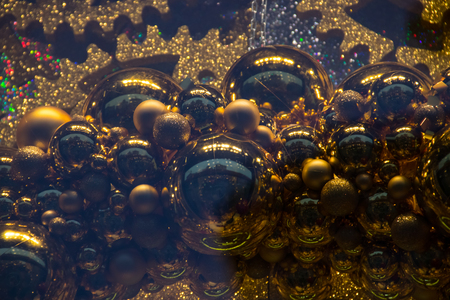 Decoration for Christmas and New Years holidays. Decorated showcase of a storeの写真素材