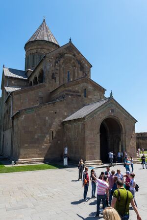 Mtskheta, Georgia - May 1, 2018: Svetitskhoveli Orthodox Cathedral (UNESCO World Heritage site)