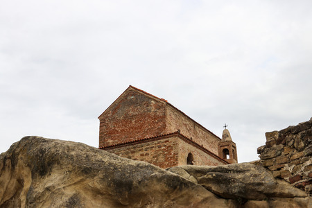 Uplistsulis Eklesia (Prince's Church) in ancient cave city of Uplistsikhe, near Gori, Georgiaの写真素材