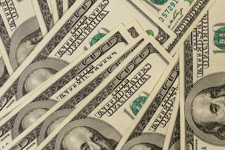 Background of one hundred dollar bills