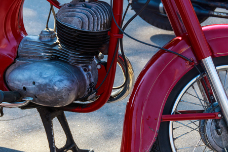 Close-up of the motorcycle engine blockの写真素材