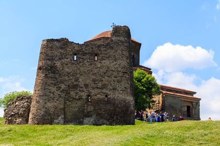 Mtskheta, Georgia - May 1, 2018: View on the Jvari monastery, orthodox monastery of the 6th century...