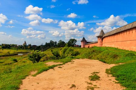 Monastery of Saint Euthymius wall in Suzdal, Russiaの写真素材