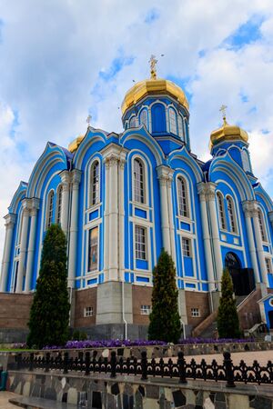 Cathedral of Vladimir icon of Mother of God in Nativity of Our Lady Monastery in Zadonsk, Russiaの写真素材