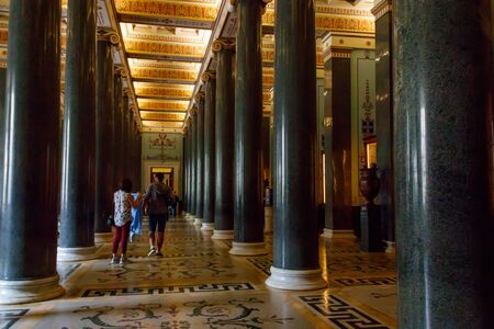 St. Petersburg, Russia - June 26, 2019: The Twenty Column Hall of State Hermitage Museum in St. Petersburg, Russiaのeditorial素材