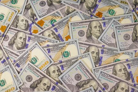 Background of american one hundred dollar billsの写真素材