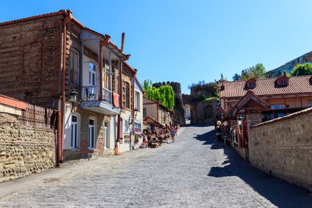 Sighnaghi, Kakheti, Georgia - May 2, 2018: Street in medieval town Sighnaghi. Sighnaghi or Signagi...