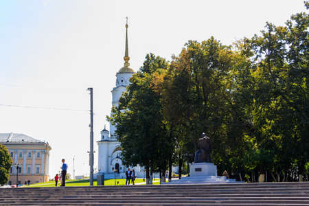 Vladimir, Russia - August 13, 2019: Cathedral Square in Vladimir, Russia. Golden ring of Russiaのeditorial素材