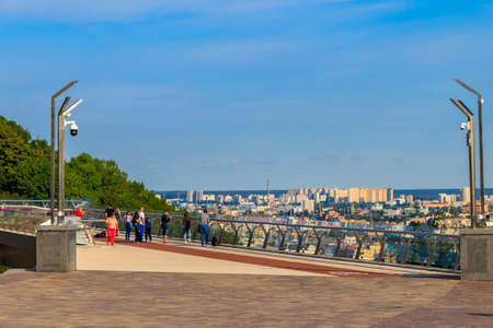 Kiev, Ukraine - August 23, 2019: New pedestrian-cycling bridge over the Vladimir Descent in Kiev, Ukraineのeditorial素材