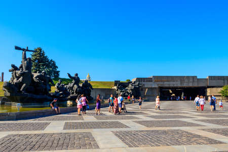 Kiev, Ukraine - August 24, 2019: Monument "Crossing of the Dnieper"on territory of National Museum of the History of Ukraine in the Second World War in Kiev, Ukraineのeditorial素材
