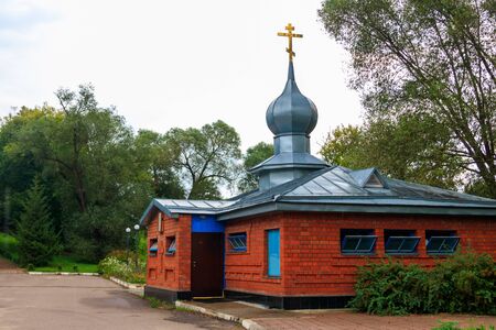 Holy water chapel in the name of the icon of the Mother of God "life-giving Spring" with font in Nativity of Our Lady Monastery in Zadonsk, Russiaの写真素材