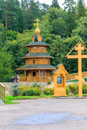Tsyganovka, Russia - August 11, 2019: Chapel of holy source of St. Seraphim of Sarov, near Tsyganovka village in Nizhny Novgorod oblast, Russiaのeditorial素材