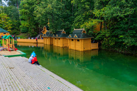 Tsyganovka, Russia - August 11, 2019: Holy source of St. Seraphim of Sarov, near Tsyganovka village in Nizhny Novgorod oblast, Russiaのeditorial素材
