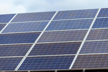 Close-up of solar panels. Photovoltaic modules for innovation alternative energy