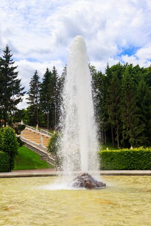 Menagerie fountain in Lower park of Peterhof in St. Petersburg, Russiaの写真素材
