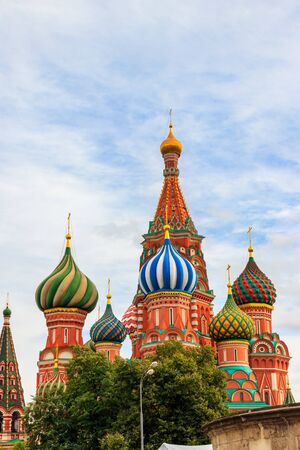St. Basil's Cathedral on Red Square in Moscow, Russiaの写真素材
