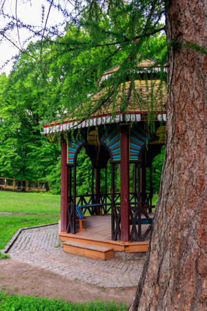 Chinese gazebo in Sofiyivka park in Uman, Ukraineの写真素材