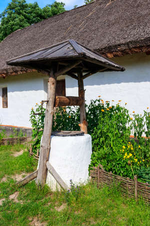 Old well in a village in Ukraineの写真素材