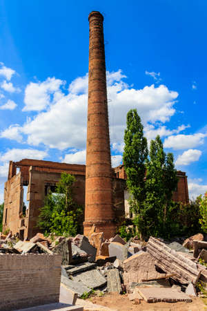 Ruins of the old abandoned factoryの写真素材