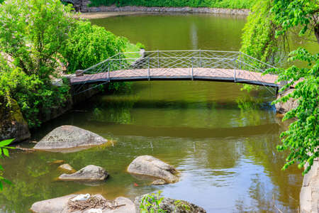 Footbridge in Sofiyivka park in Uman, Ukraine