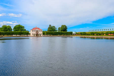 Marly palace in the Lower Park of Peterhof in St. Petersburg, Russiaのeditorial素材