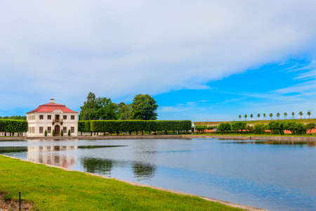 Marly palace in the Lower Park of Peterhof in St. Petersburg, Russiaのeditorial素材