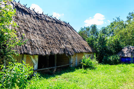 Old barn in the ukrainian villageの写真素材