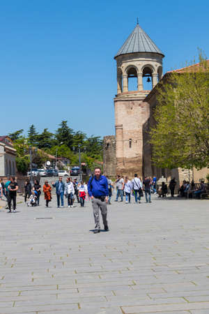 Mtskheta, Georgia - May 1, 2018: Svetitskhoveli Orthodox Cathedral (UNESCO World Heritage site)