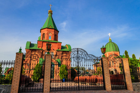 Intercession church in Kamiani Potoky village near Kremenchug, Ukraineの写真素材
