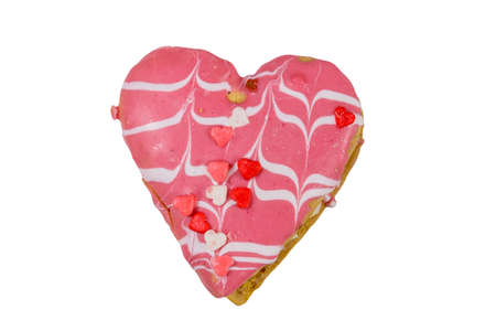Heart shaped cookie isolated on white background