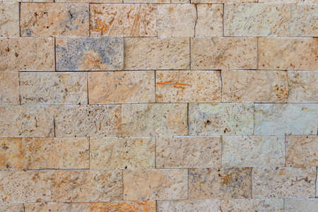 Background of the beige travertine tilesの写真素材