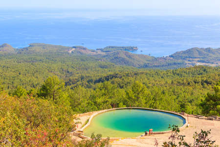 Beautiful pond at a foot of Tahtali mountain near Kemer, Antalya Province in Turkeyの写真素材