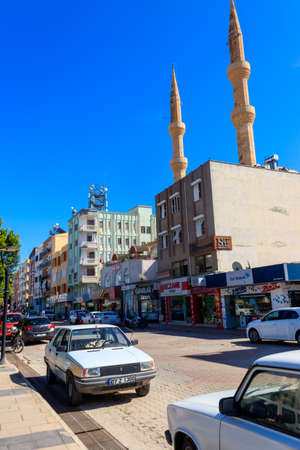 Demre, Turkey - October 20, 2020: Traffic on a city street in Demre, Turkeyのeditorial素材