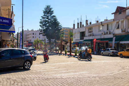 Demre, Turkey - October 20, 2020: Traffic on a city street in Demre, Turkeyのeditorial素材